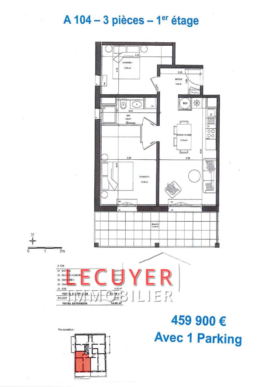 Appartement à vendre, 53m², Golfe-Juan
