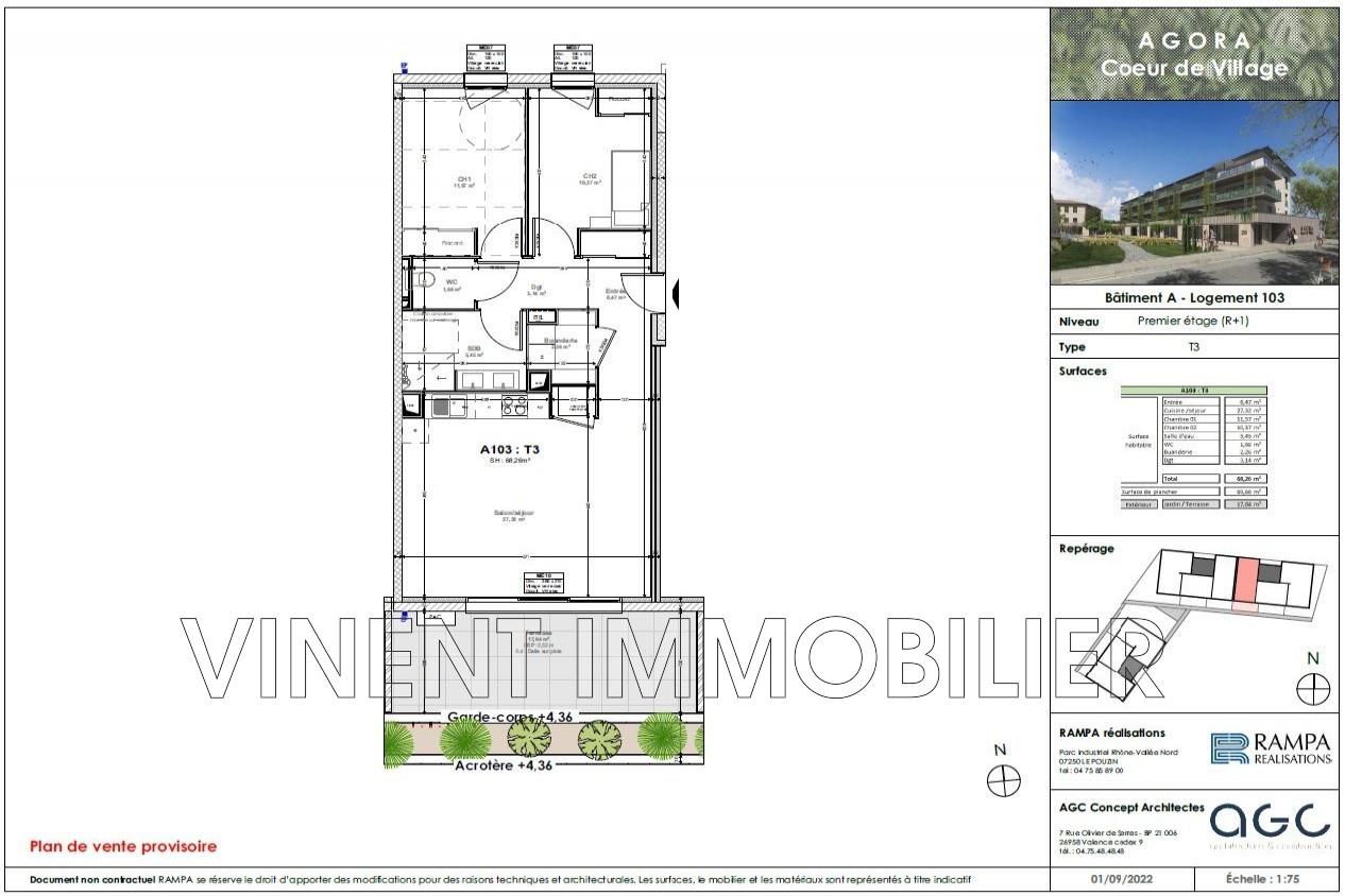 Appartement à vendre, 68m², Allan