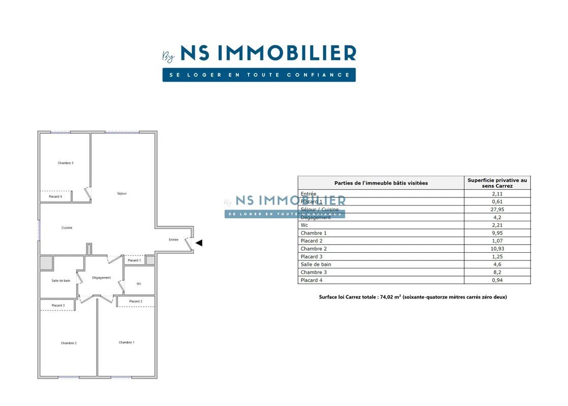 Appartement à vendre, 74m², Sartrouville