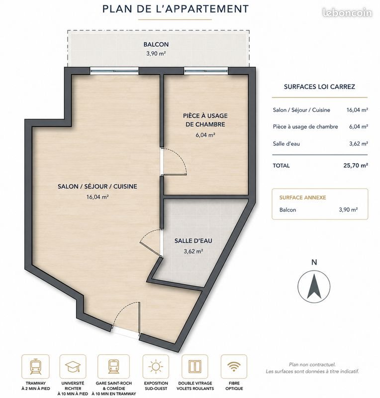 Appartement à vendre, 26m², Montpellier