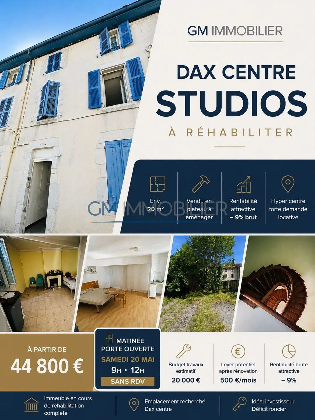 Appartement à vendre, 20m², Dax