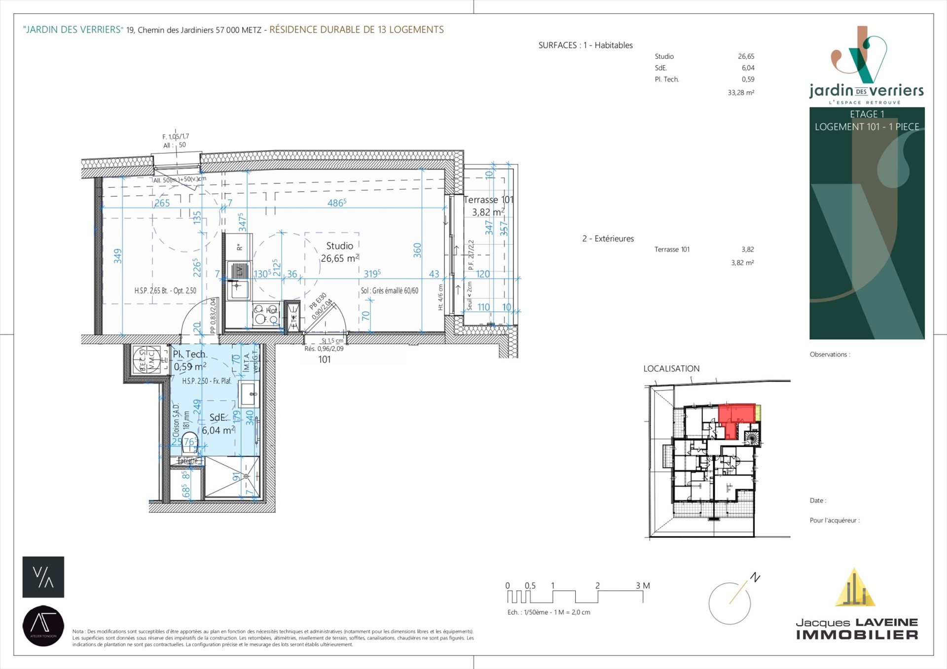 Appartement à vendre, 33m², Metz