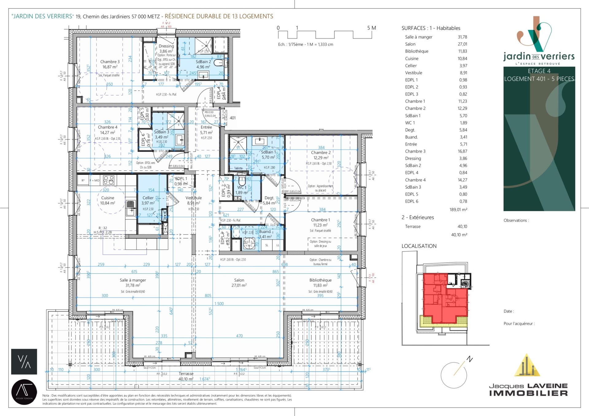 Appartement à vendre, 189m², Metz