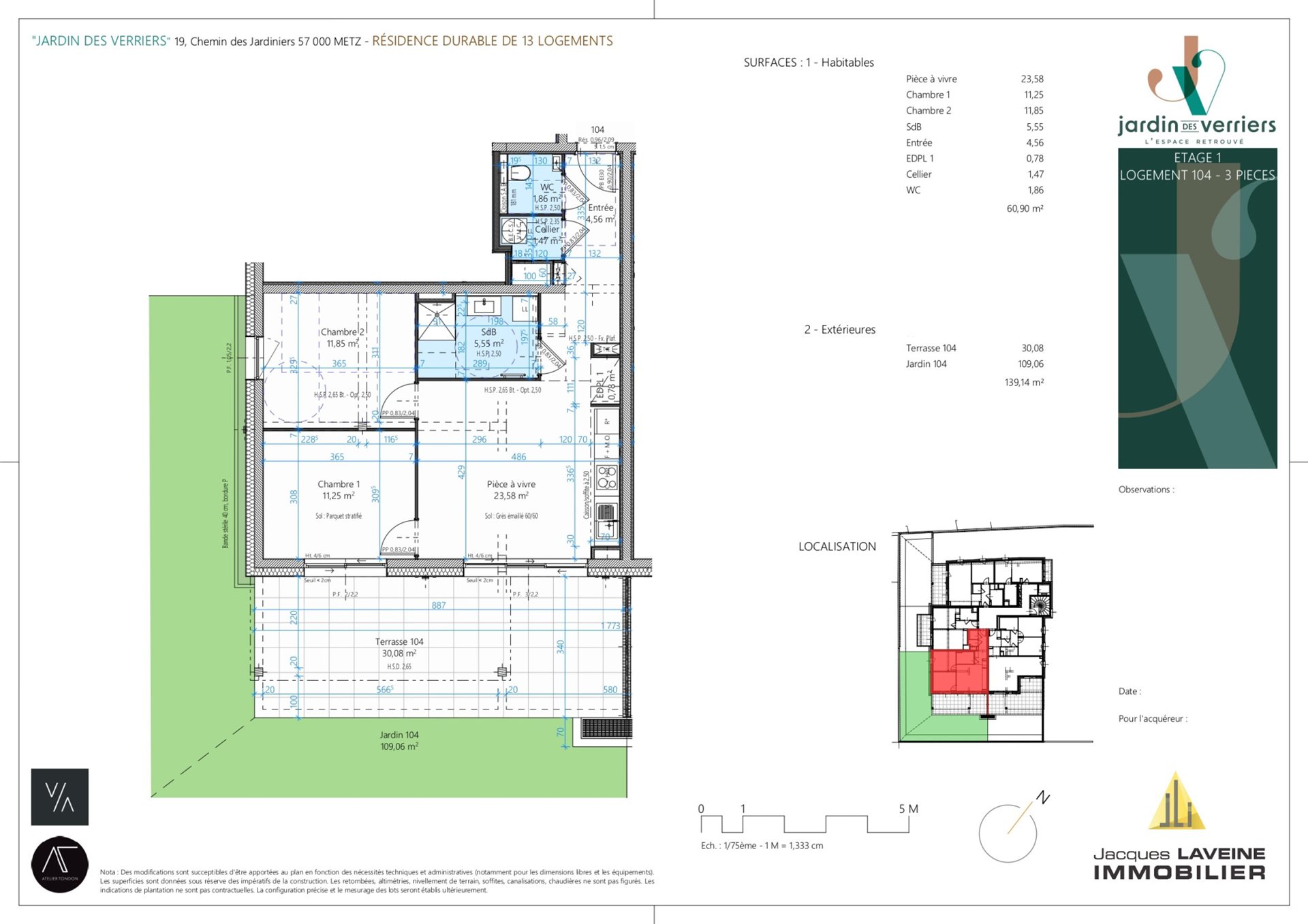 Appartement à vendre, 60m², Metz