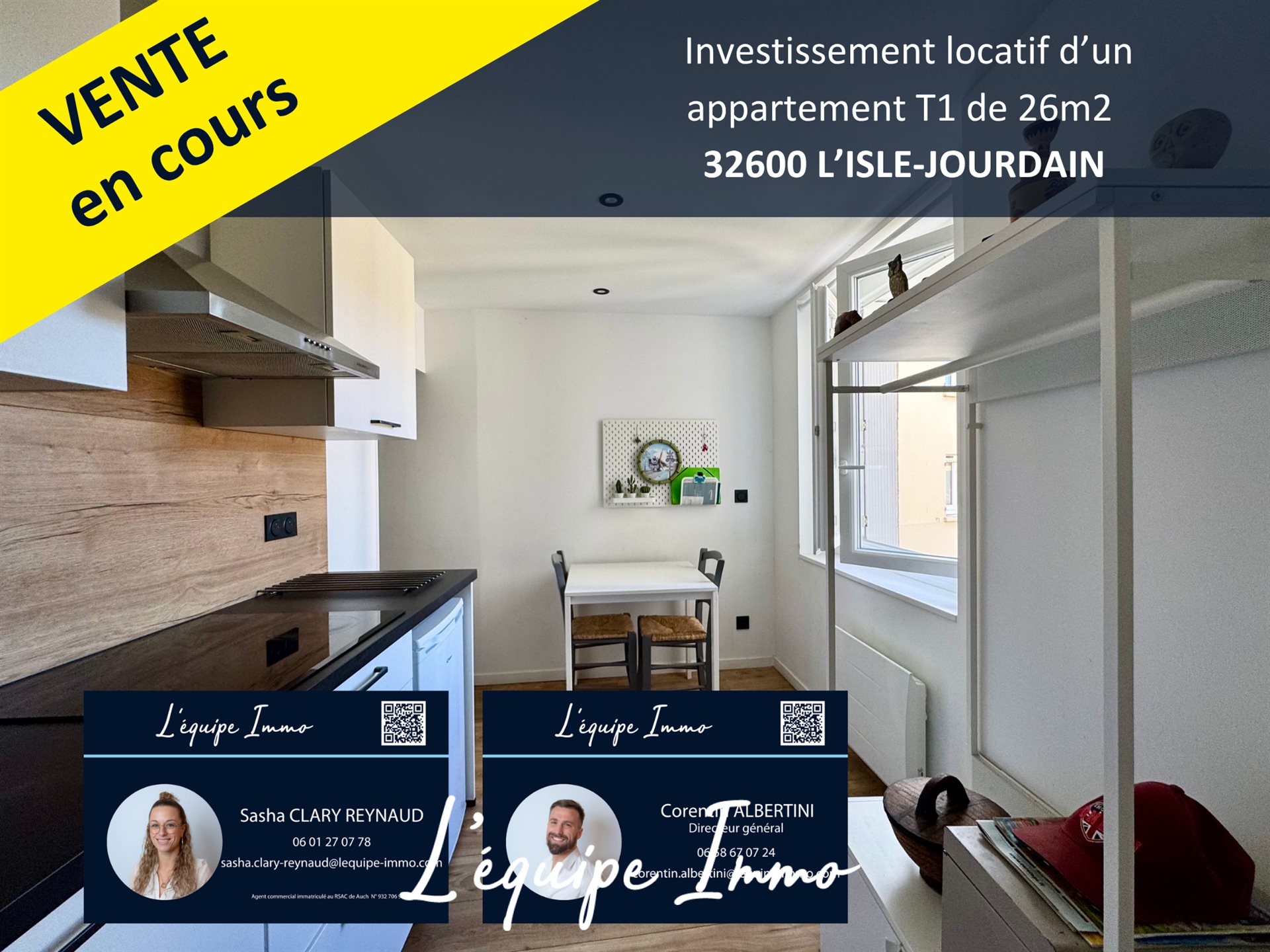 Appartement à vendre, 26m², L'Isle-Jourdain