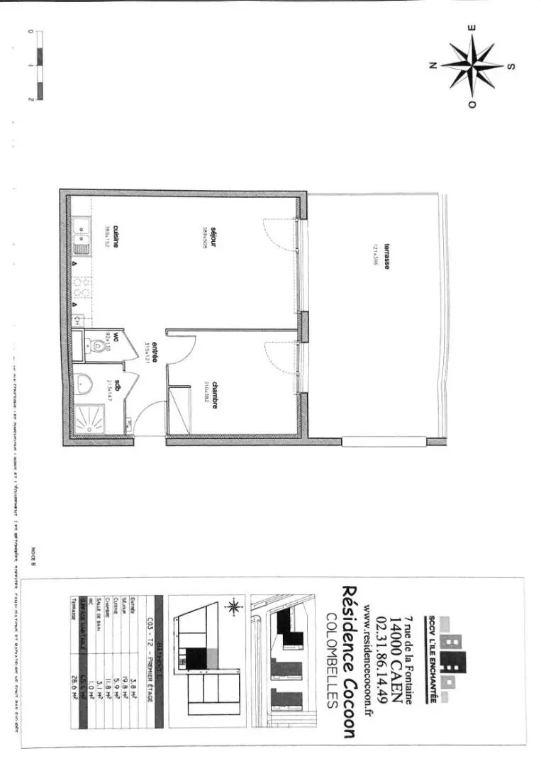 Appartement à louer, 45m², Colombelles