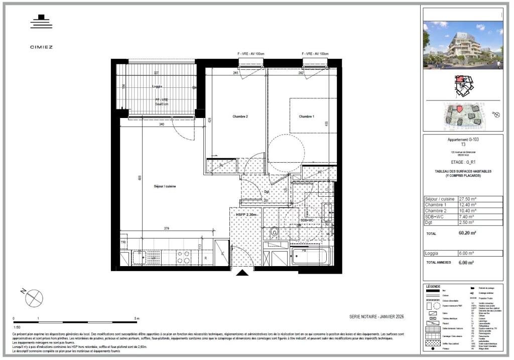 Appartement à vendre, 60m², Nice