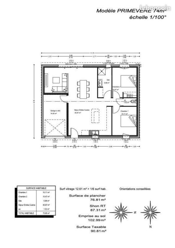 Maison à vendre, 74m², Saint-Médard-en-Jalles