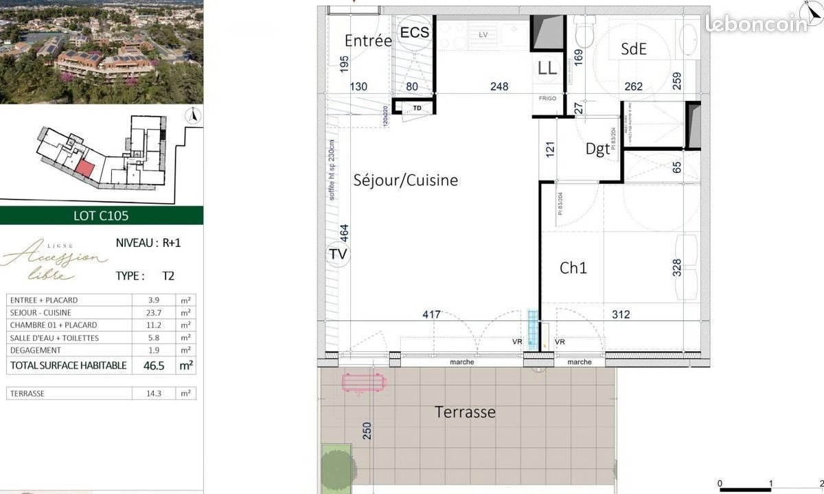 Appartement à vendre, 46m², Jacou