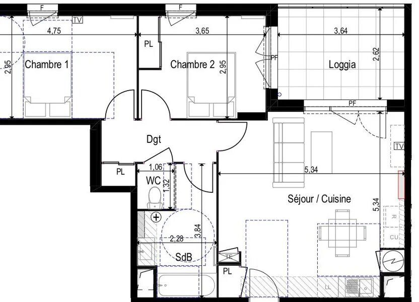 Appartement à vendre, 64m², Agde (Cap d'Agde)