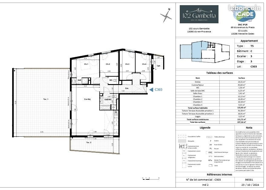 Appartement à vendre, 115m², Aix-en-Provence