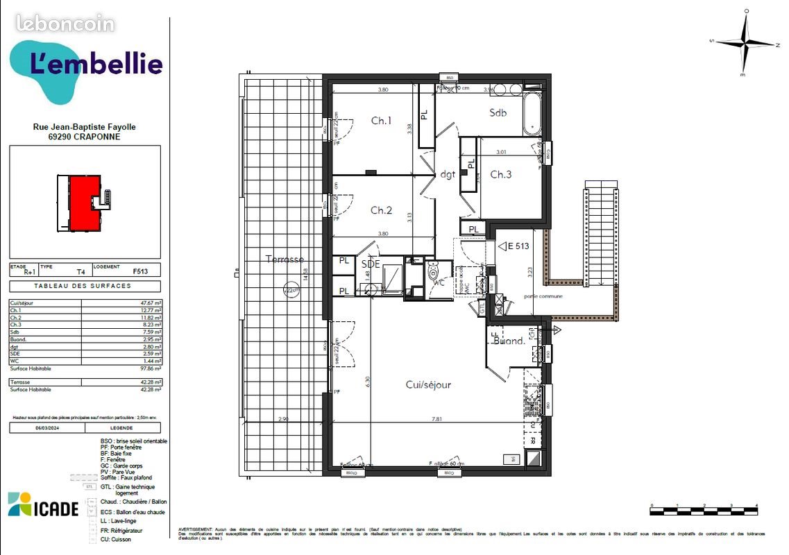 Appartement à vendre, 97m², Craponne