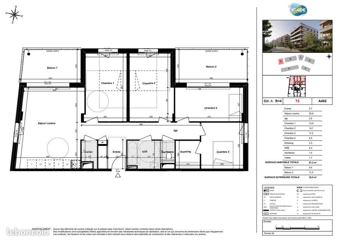 Appartement à vendre, 97m², Cognin