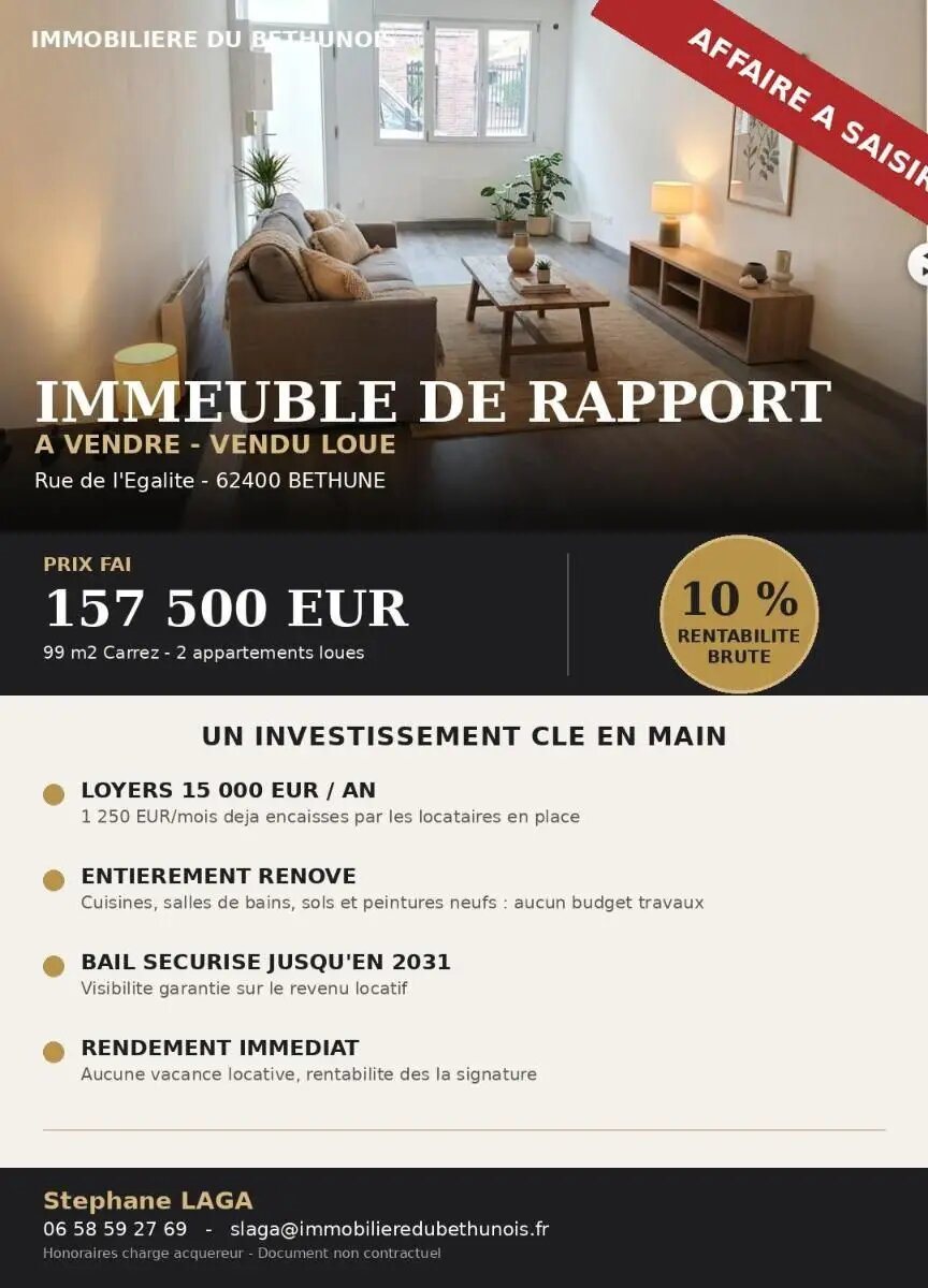 Appartement à vendre, 99m², Béthune
