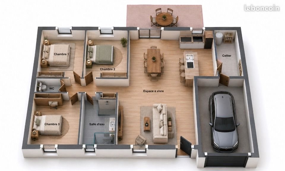 Maison à vendre, 85m², Monts