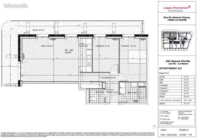 Appartement à vendre, 70m², Le Havre