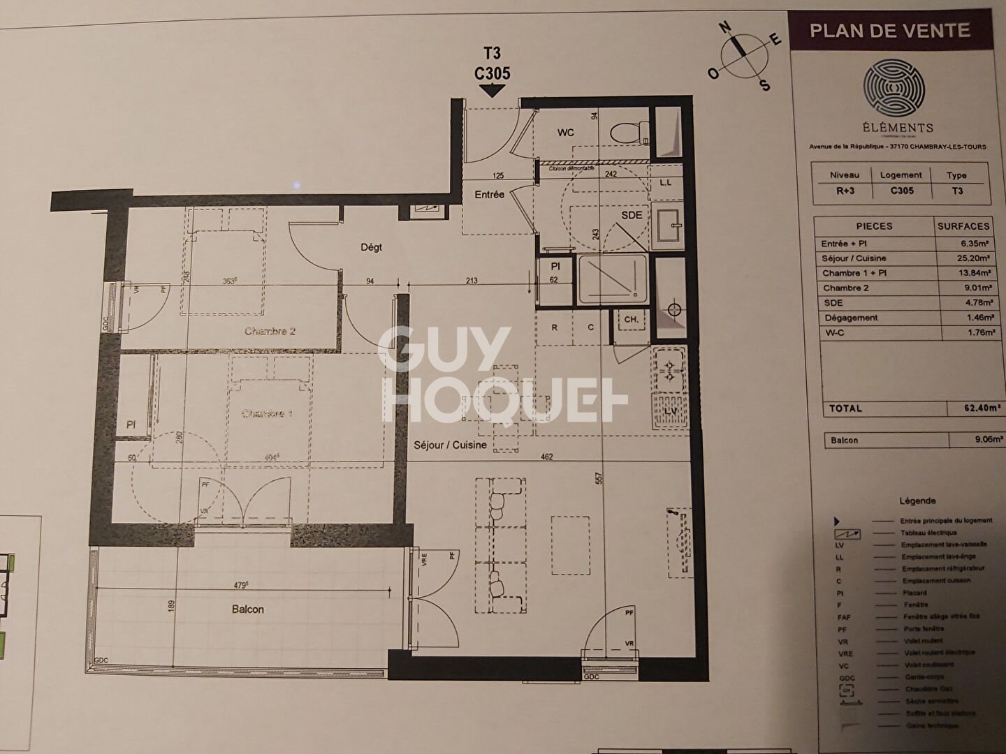 Appartement à louer, 62m², Chambray-lès-Tours