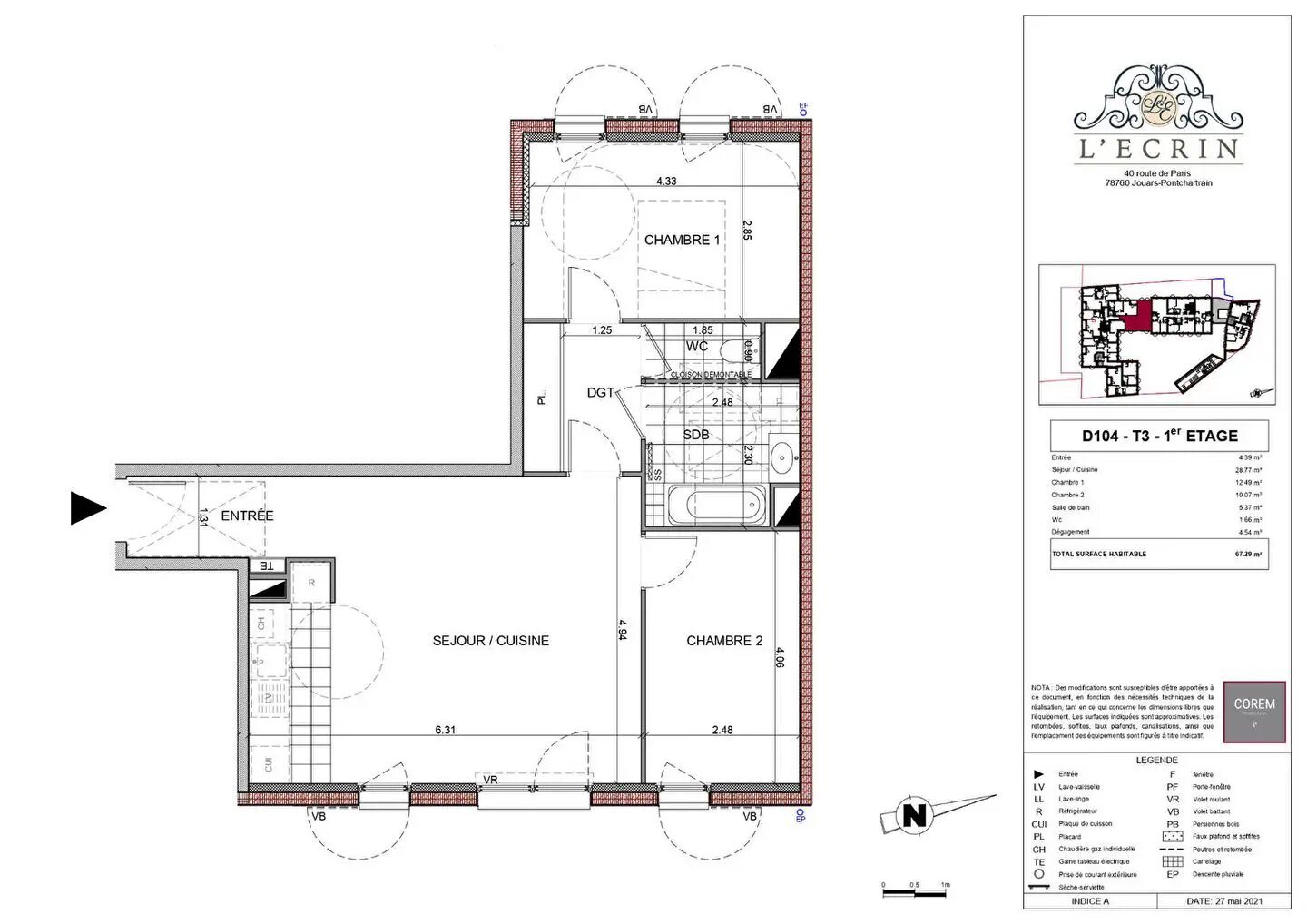 Appartement à vendre, 67m², Jouars-Pontchartrain