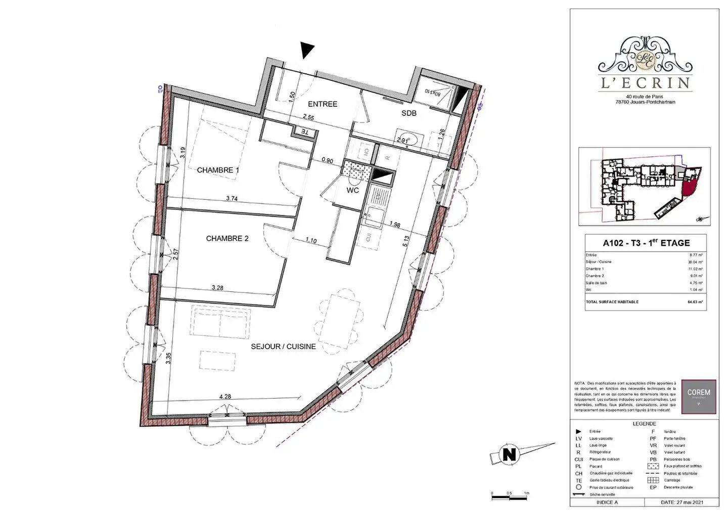 Appartement à vendre, 64m², Jouars-Pontchartrain