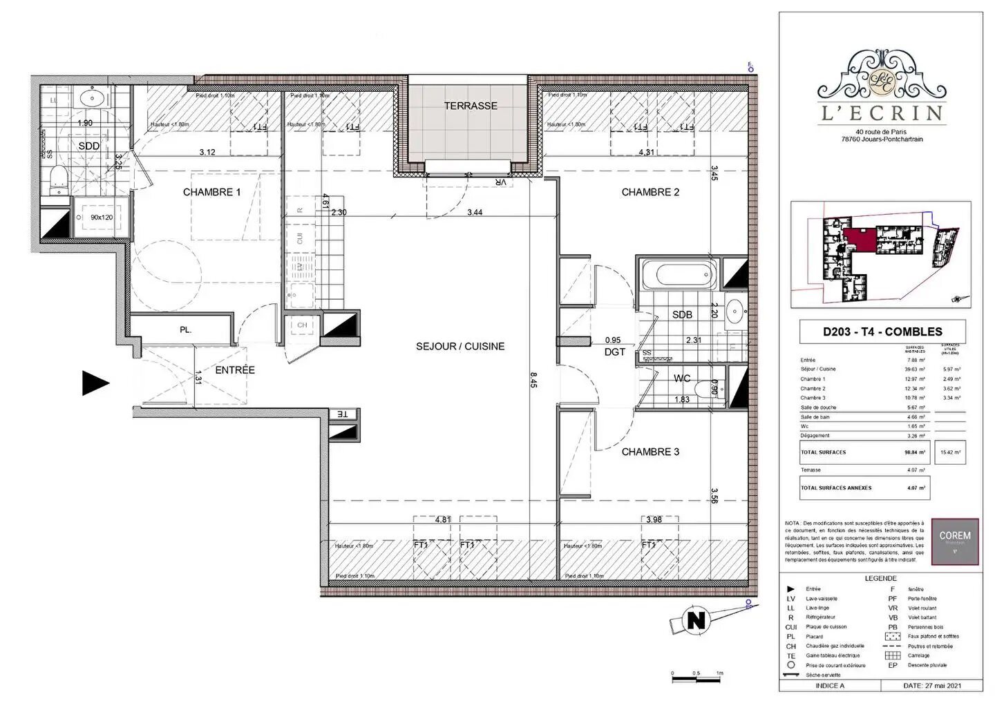 Appartement à vendre, 114m², Jouars-Pontchartrain