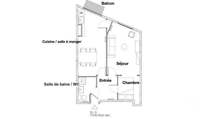 Appartement à louer, 39m², Saint-Etienne