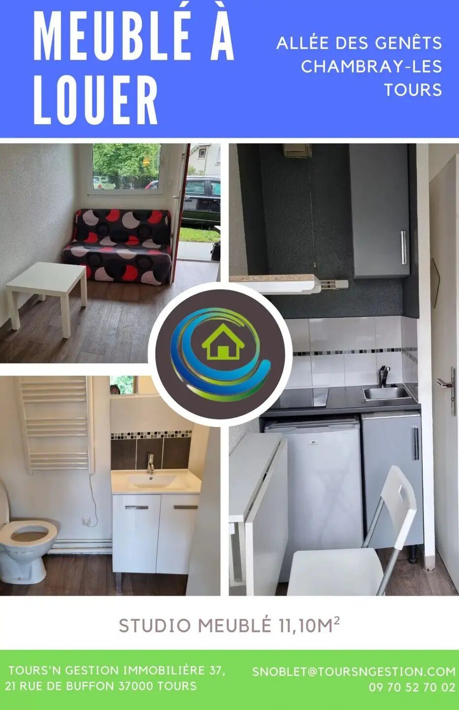 Appartement à louer, 11m², Chambray-lès-Tours