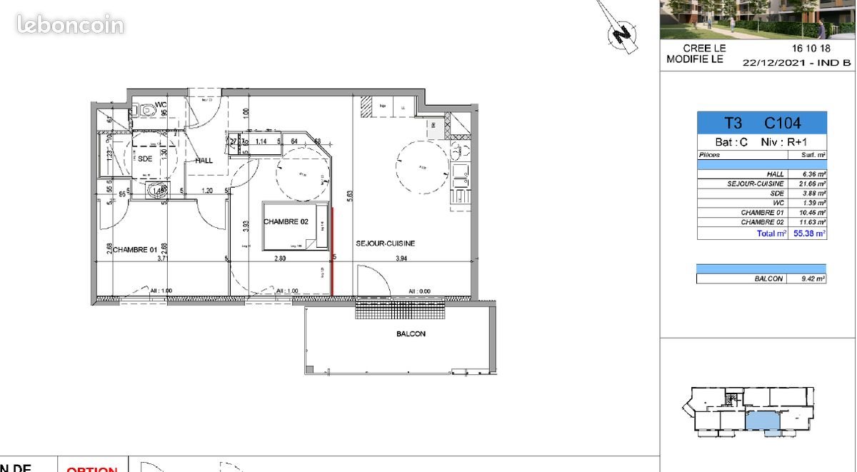 Appartement à louer, 55m², Perrigny-lès-Dijon