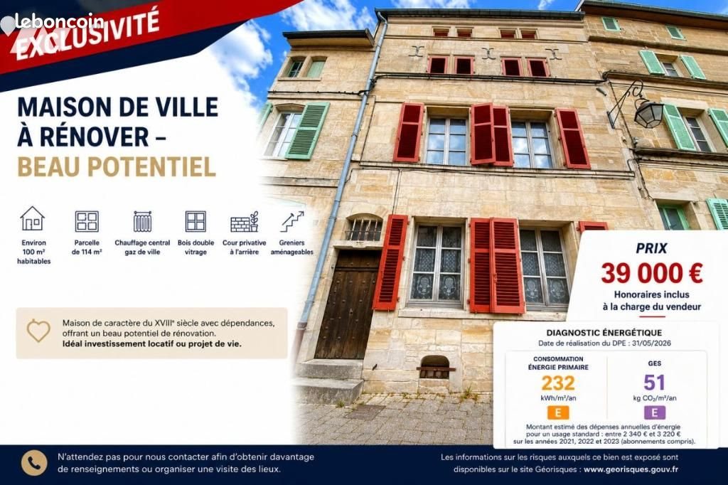 Maison à vendre, 101m², Bar-le-Duc