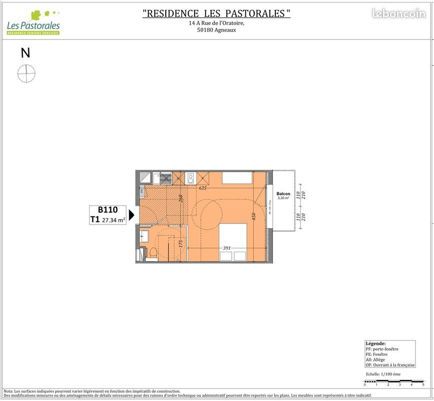 Appartement à louer, 27m², Agneaux