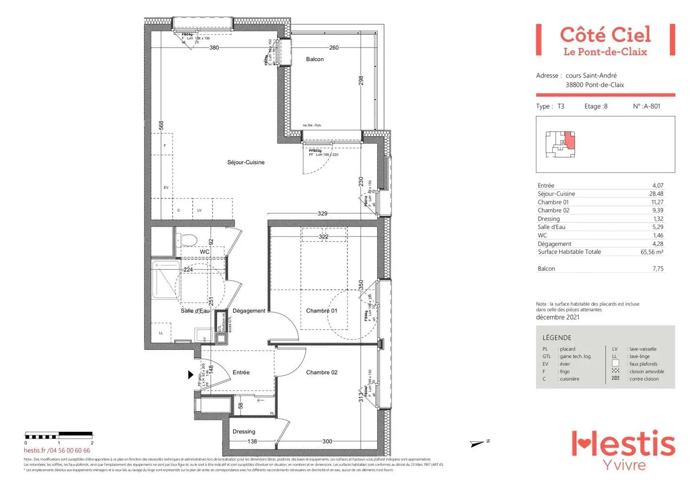 Appartement à louer, 65m², Le Pont-de-Claix