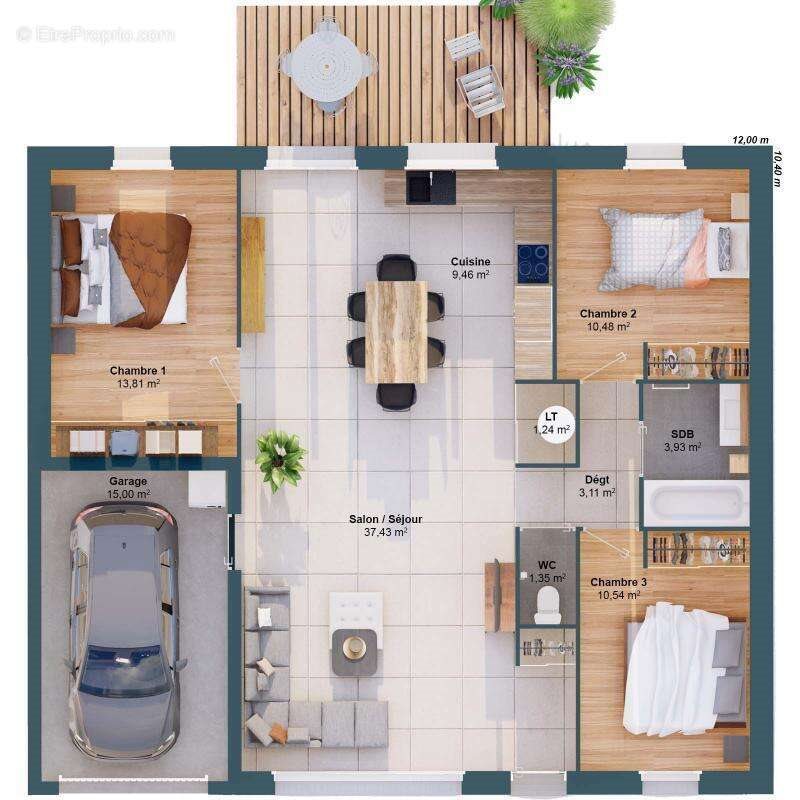 Maison à vendre, 92m², Martin-Eglise