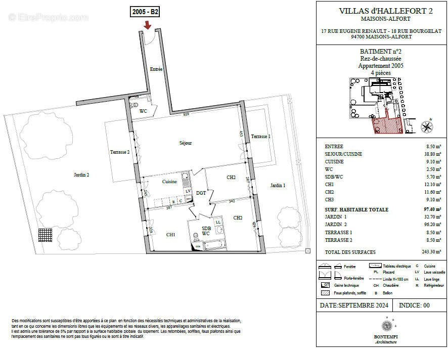 Appartement à vendre, 97m², Maisons-Alfort