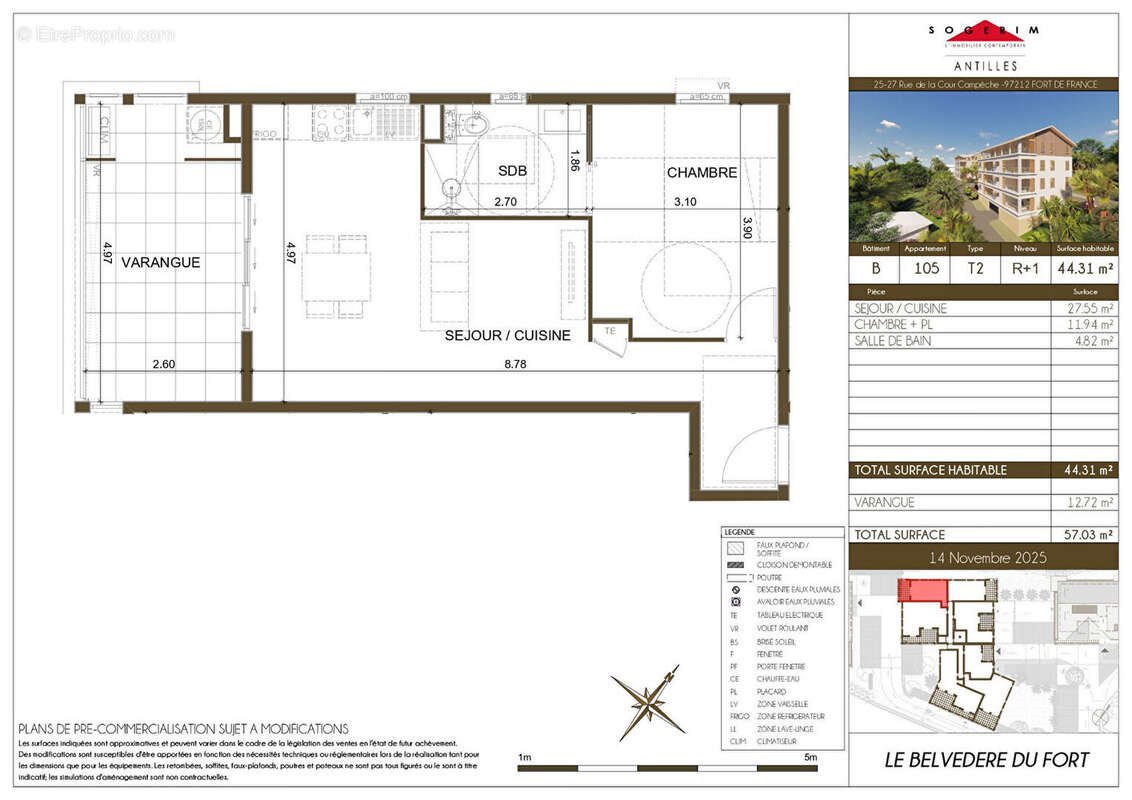 Appartement à vendre, 44m², Fort-de-France