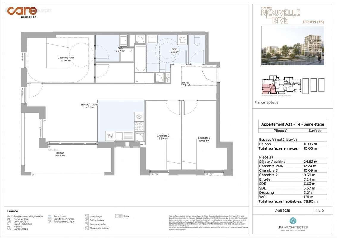 Appartement à vendre, 78m², Rouen