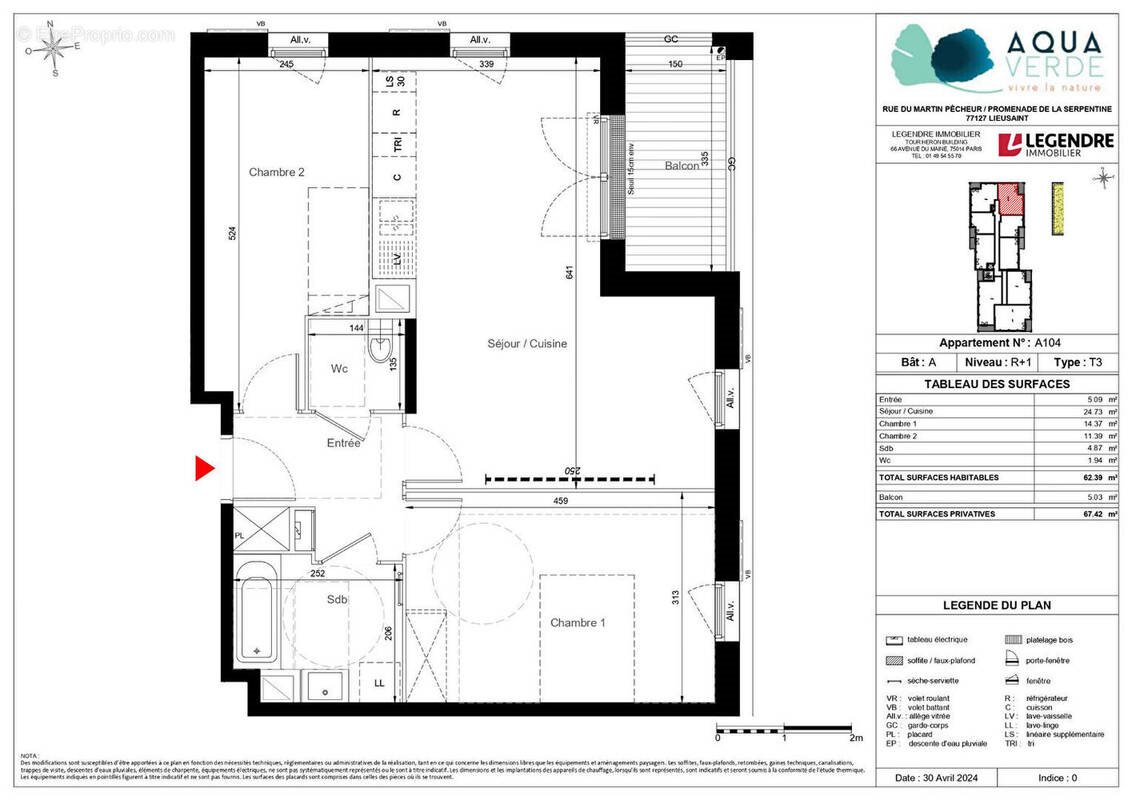 Appartement à vendre, 62m², Lieusaint
