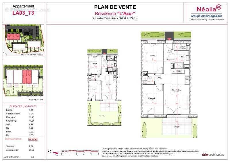 Appartement à vendre, 59m², Illzach