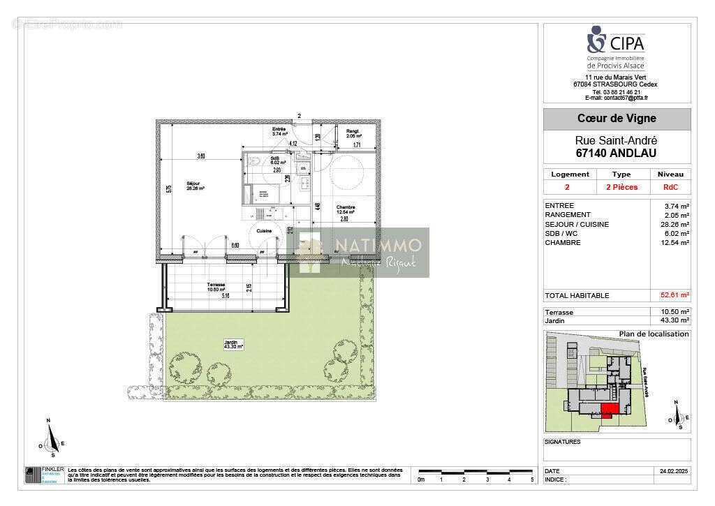 Appartement à vendre, 52m², Andlau