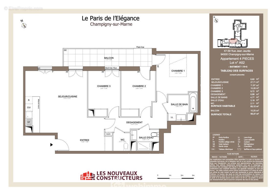 Appartement à vendre, 83m², Champigny-sur-Marne