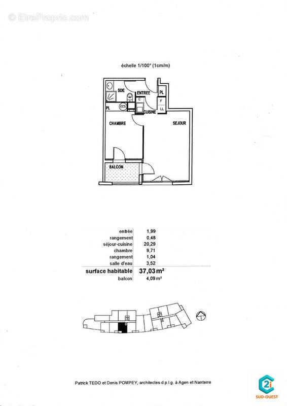 Appartement à vendre, 37m², Agen