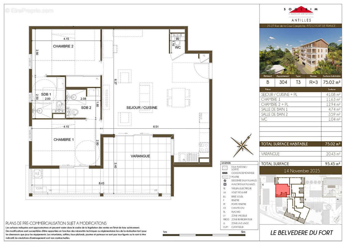 Appartement à vendre, 75m², Fort-de-France