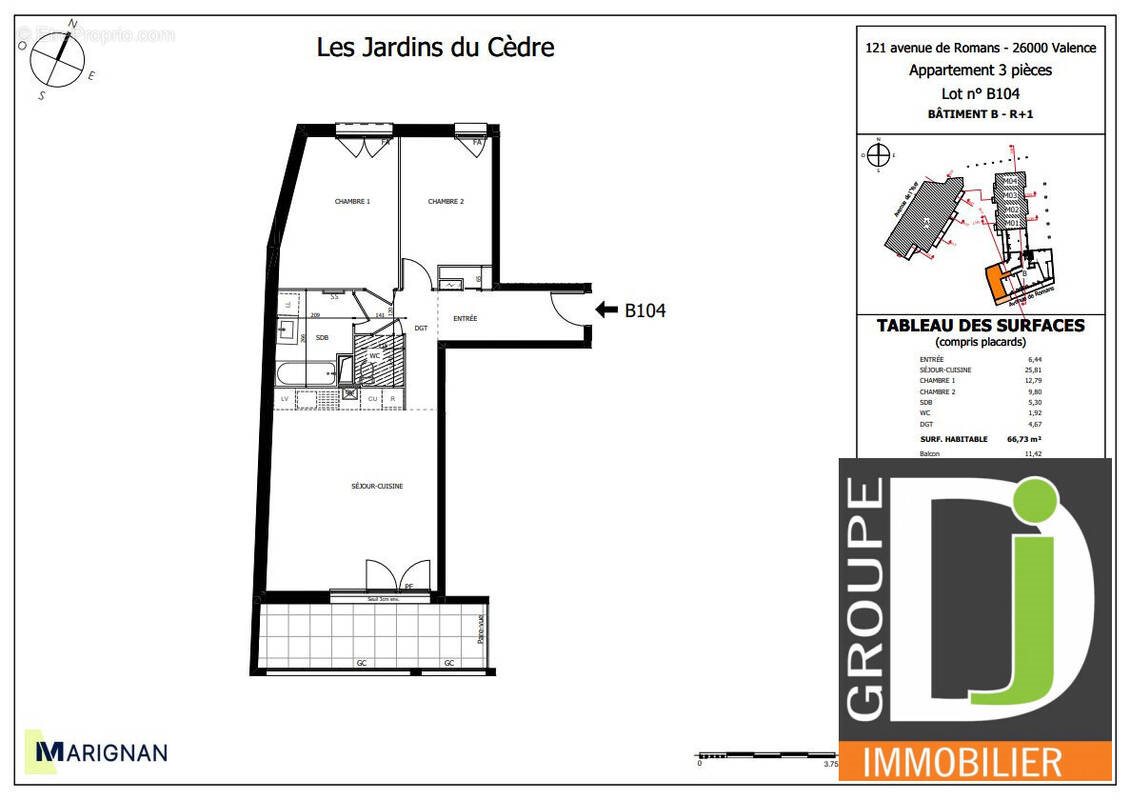 Appartement à vendre, 66m², Valence