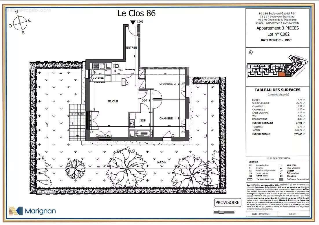 Appartement à vendre, 67m², Champigny-sur-Marne