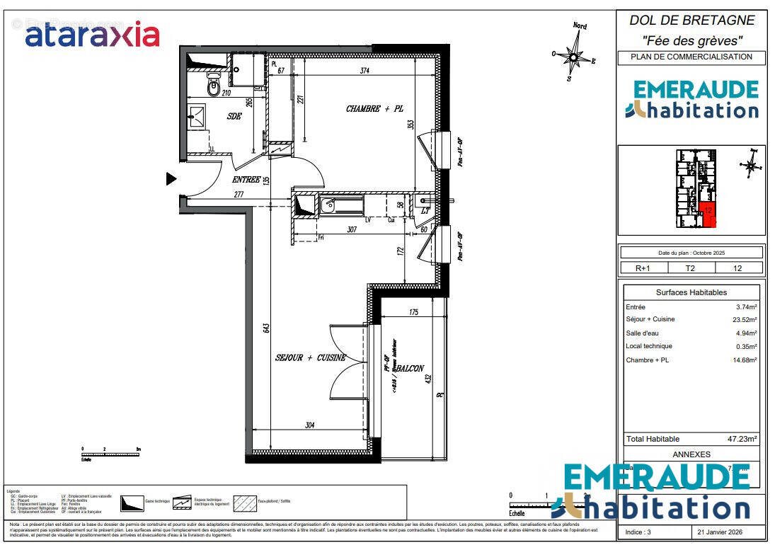 Appartement à vendre, 47m², Dol-de-Bretagne
