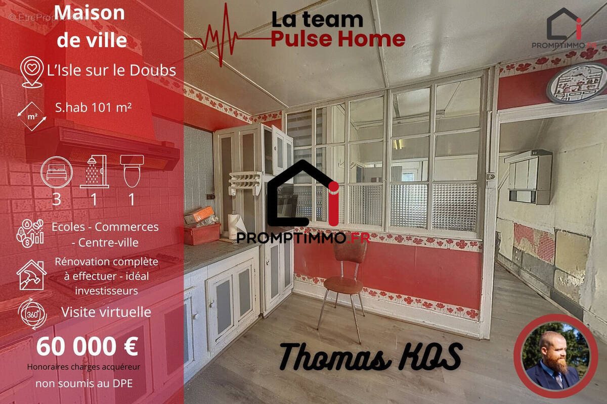 Maison à vendre, 110m², L'Isle-sur-le-Doubs