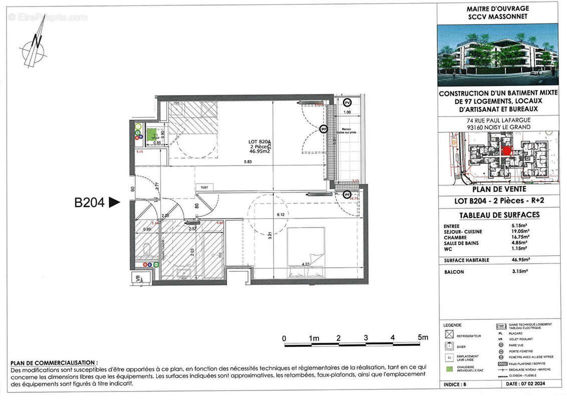 Appartement à vendre, 46m², Noisy-le-Grand