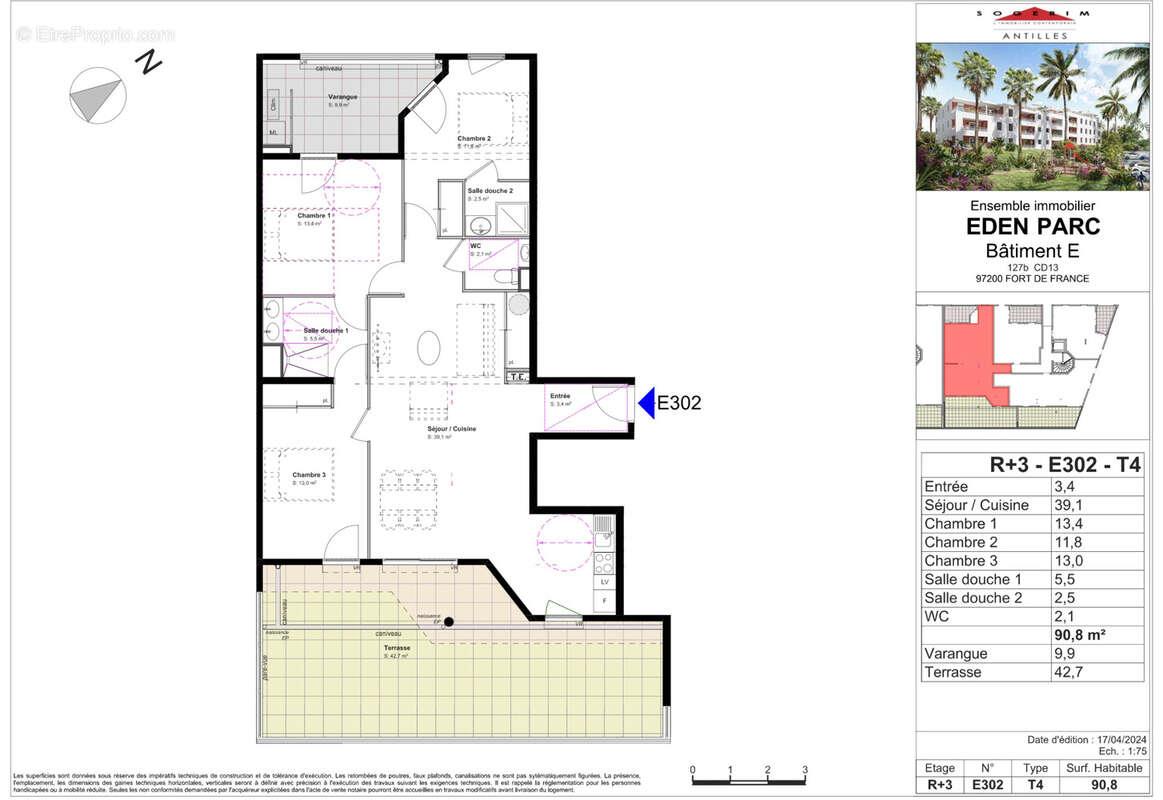 Appartement à vendre, 91m², Fort-de-France