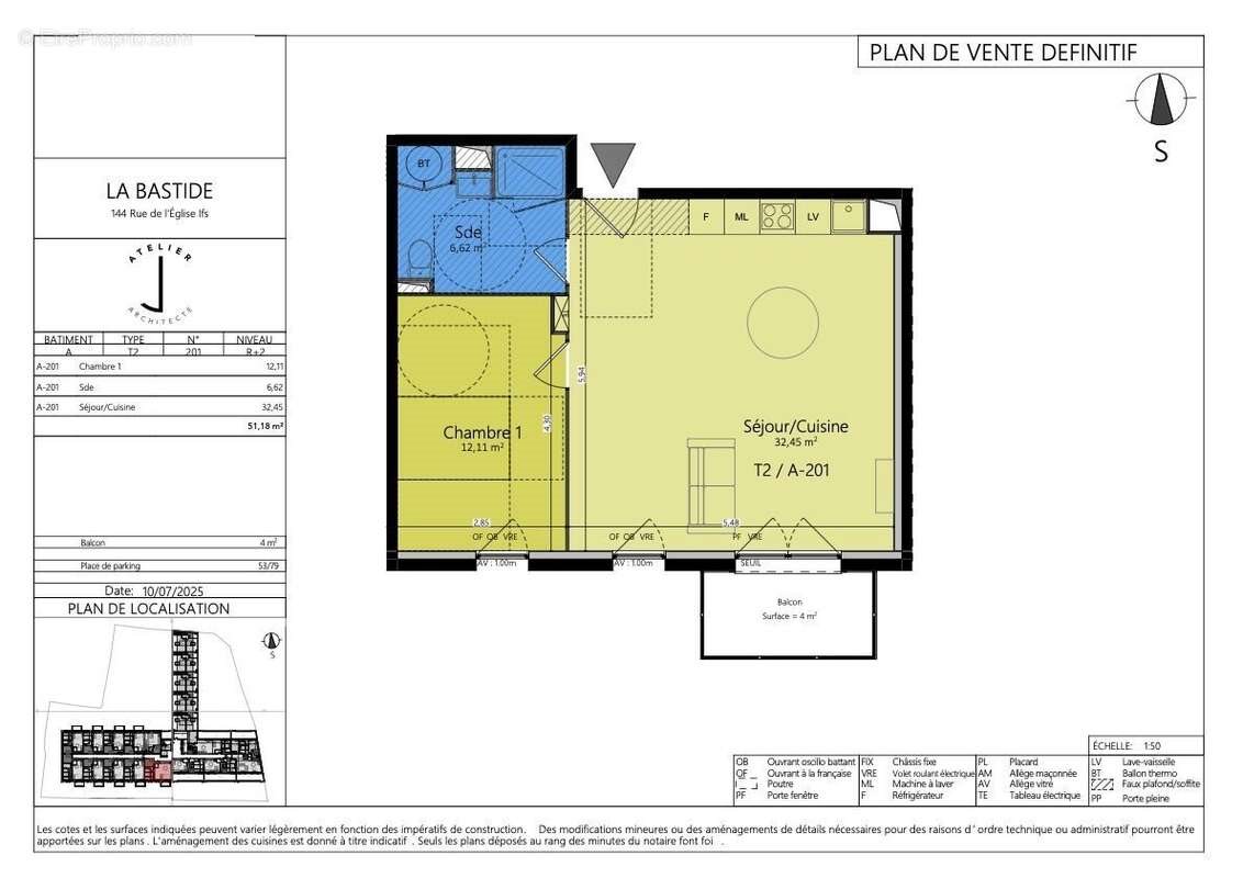 Appartement à vendre, 51m², Ifs