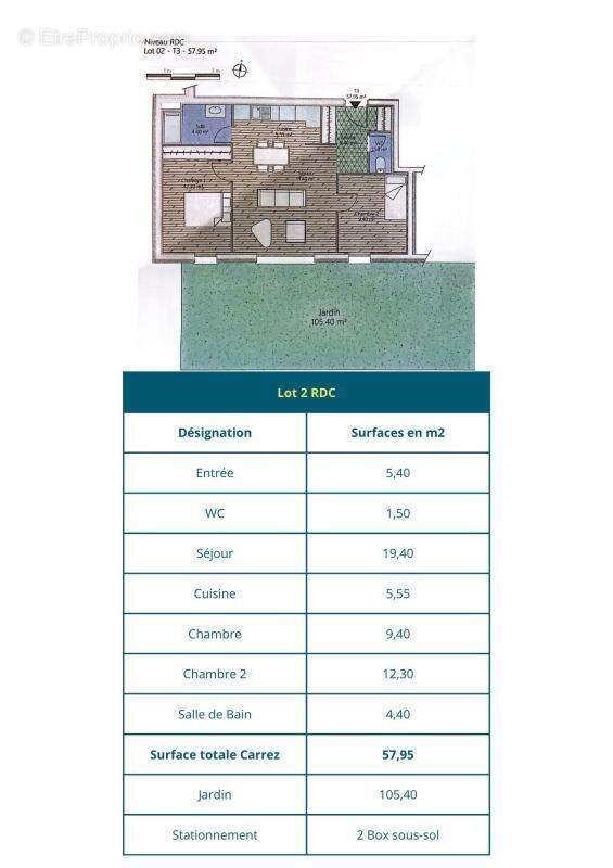 Appartement à vendre, 57m², Marseille 11ème