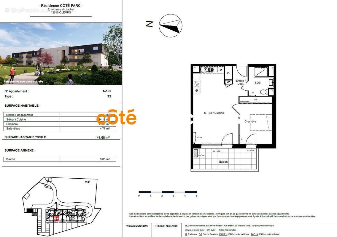 Appartement à vendre, 44m², Olemps