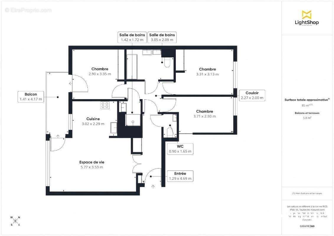 Appartement à vendre, 87m², Nanterre